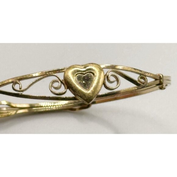 Kiddie Kraft 14K yellow gold filled children's heart bangle bracelet - Picture 5 of 5